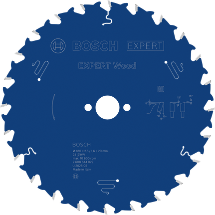 BoschEXPERT 木工圆锯片 180mm T24。